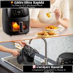 Electronice si Electrocasnice - Electrocasnice bucatarie - Aparate de gatit & desert - Friteuze - Friteuza cu Aer Cald e-Wantay® – Airfryer Digital 2400W, 8L, Ecran Tactil, 8 Programe Prestabilite, Gatire 360° - Infinity.ro