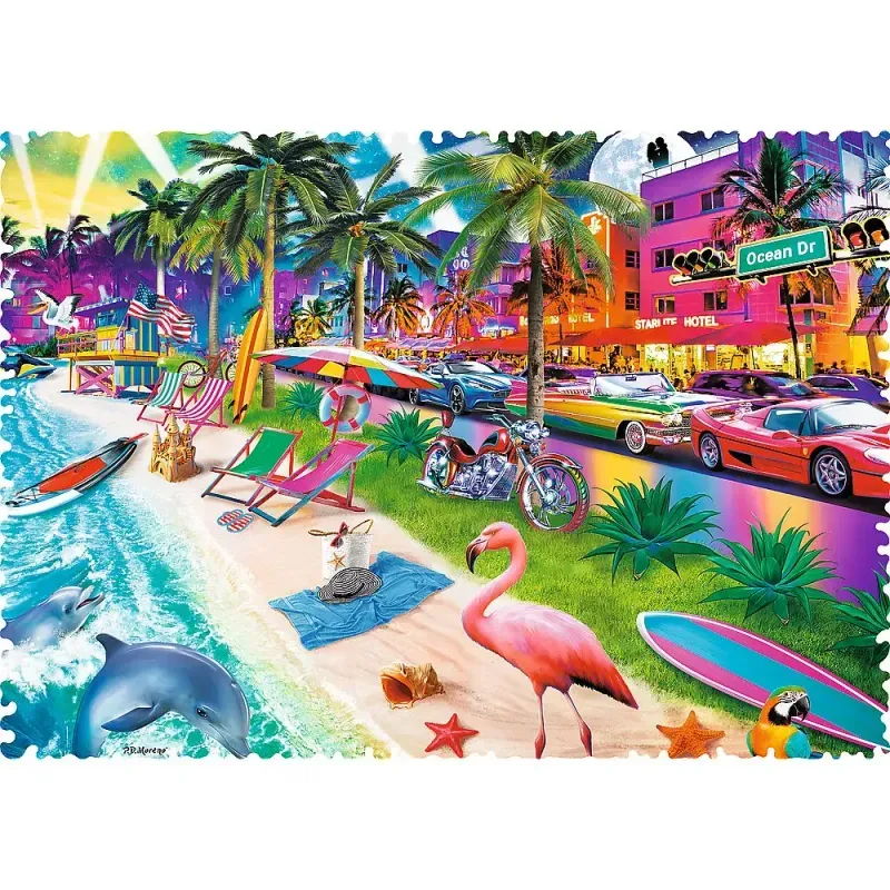Jucarii, Copii si Bebe - Jucarii si jocuri - Jocuri si puzzle - Puzzle - Puzzle Trefl 600 Forme Ciudate Miami Beach - Infinity.ro