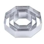 Casa si Gradina - Bucatarie si vesela - Ustensile bucatarie - Forme prajituri - Set 3 forme hexagonale tort ABYZ™ 19.5/15/10 cm, 4.5 cm inaltime pentru copt, decorat si creat deserturi unice - Infinity.ro
