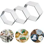 Casa si Gradina - Bucatarie si vesela - Ustensile bucatarie - Forme prajituri - Set 3 forme hexagonale tort ABYZ™ 19.5/15/10 cm, 4.5 cm inaltime pentru copt, decorat si creat deserturi unice - Infinity.ro