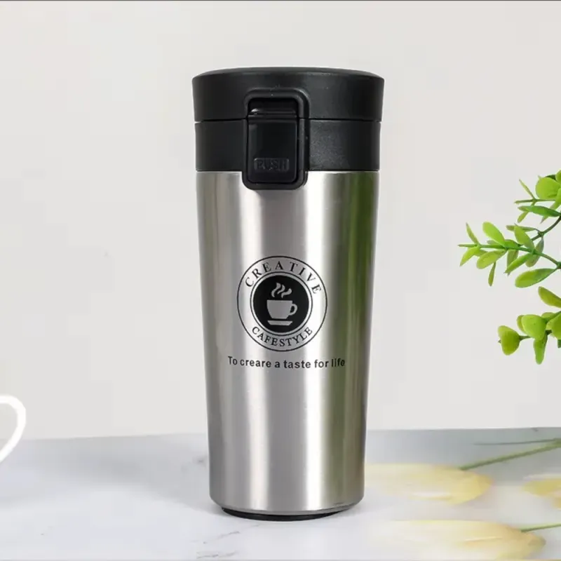 Casa si Gradina - Bucatarie si vesela - Accesorii bar - Termosuri si Cani termos - Pahar termos metalic ABYZ™, 380ml, izoterm, culoare Argintiu – ideal pentru cafea, ceai si bauturi reci - Infinity.ro