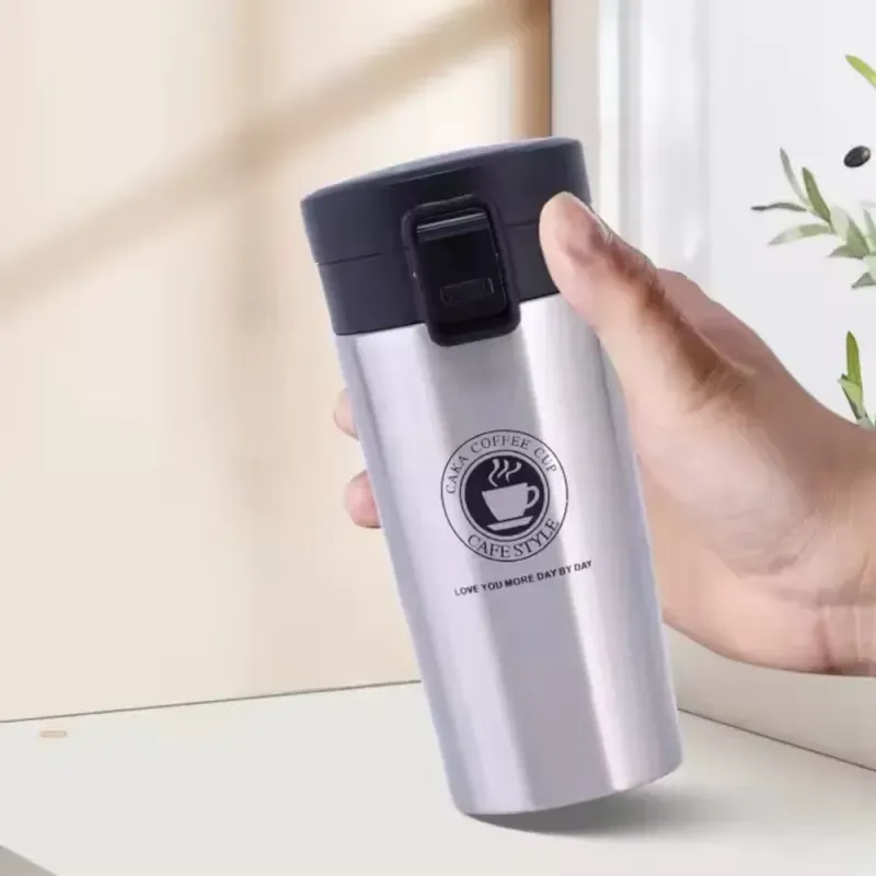 Casa si Gradina - Bucatarie si vesela - Accesorii bar - Termosuri si Cani termos - Pahar termos metalic ABYZ™, 380ml, izoterm, culoare Argintiu – ideal pentru cafea, ceai si bauturi reci - Infinity.ro