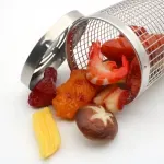 Casa si Gradina - Gradina si terasa - Gratare si accesorii - Accesorii gratare - Set 2 Cosuri cilindrice pentru gratar cu maner din lemn, suport, 2 furculite, rezistent la temperaturi foarte ridicate - Infinity.ro