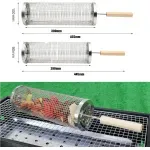 Casa si Gradina - Gradina si terasa - Gratare si accesorii - Accesorii gratare - Set 2 Cosuri cilindrice pentru gratar cu maner din lemn, suport, 2 furculite, rezistent la temperaturi foarte ridicate - Infinity.ro