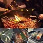 Casa si Gradina - Gradina si terasa - Gratare si accesorii - Accesorii gratare - Set 2 Cosuri cilindrice pentru gratar cu maner din lemn, suport, 2 furculite, rezistent la temperaturi foarte ridicate - Infinity.ro