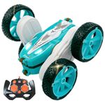 Jucarii, Copii si Bebe - Jucarii si jocuri - Vehicule si jucarii cu telecomanda - Masinute - Masina cu telecomanda RC copii Linomag®, 4WD, off-road, cascadorii 360°/180°, lumini, sunete, 4-12 ani, Turcoaz - Infinity.ro