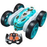 Jucarii, Copii si Bebe - Jucarii si jocuri - Vehicule si jucarii cu telecomanda - Masinute - Masina cu telecomanda RC copii Linomag®, 4WD, off-road, cascadorii 360°/180°, lumini, sunete, 4-12 ani, Turcoaz - Infinity.ro