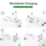 Laptop, Telefoane si Tablete - Telefoane mobile si accesorii - Accesorii Telefoane - Incarcatoare telefoane - Adaptor universal priza, Linomag®, Compatibil cu EU/UK/SUA/JP/CH/AUS/TH, Alb - Infinity.ro