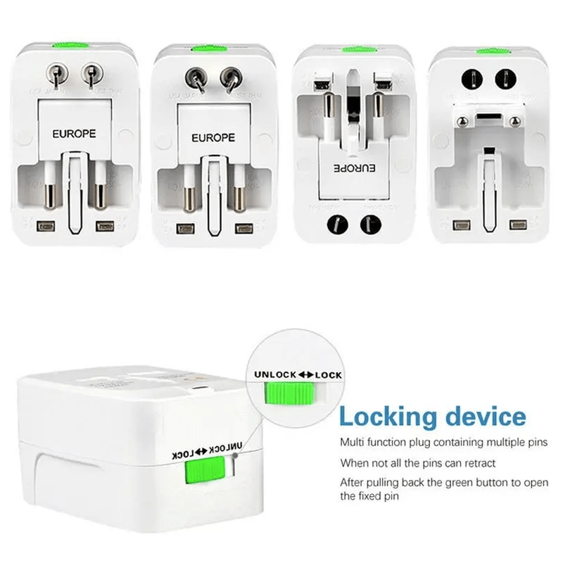 Laptop, Telefoane si Tablete - Telefoane mobile si accesorii - Accesorii Telefoane - Incarcatoare telefoane - Adaptor universal priza, Linomag®, Compatibil cu EU/UK/SUA/JP/CH/AUS/TH, Alb - Infinity.ro