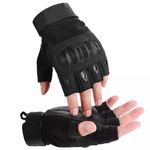 Sport si Outdoor - Echipament Sportiv - Accesorii echipament sportiv - Manusi sport - Manusi Tactice Fara Degete, Microfibra/Piele Eco, marime L, Negru - Infinity.ro