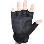 Sport si Outdoor - Echipament Sportiv - Accesorii echipament sportiv - Manusi sport - Manusi Tactice Fara Degete, Microfibra/Piele Eco, marime L, Negru - Infinity.ro