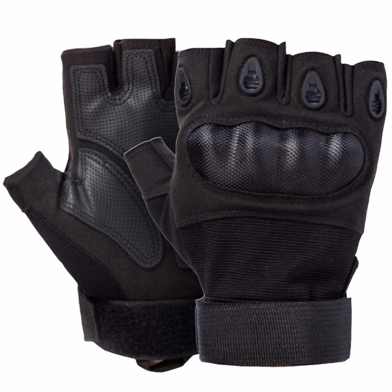 Sport si Outdoor - Echipament Sportiv - Accesorii echipament sportiv - Manusi sport - Manusi Tactice Fara Degete, Microfibra/Piele Eco, marime L, Negru - Infinity.ro