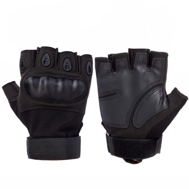 Sport si Outdoor - Echipament Sportiv - Accesorii echipament sportiv - Manusi sport - Manusi Tactice Fara Degete, Microfibra/Piele Eco, marime L, Negru - Infinity.ro