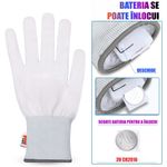 Casa si Gradina - Decoratiuni - Decoratiuni petrecere - Masti si costume carnaval - Manusi LED pentru adulti, Linomag®, 3 moduri de iluminare, Efect radiografie, Alb - Infinity.ro