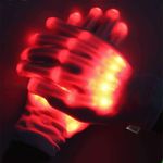 Casa si Gradina - Decoratiuni - Decoratiuni petrecere - Masti si costume carnaval - Manusi LED pentru adulti, Linomag®, 3 moduri de iluminare, Efect radiografie, Rosu - Infinity.ro
