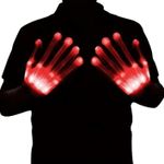 Casa si Gradina - Decoratiuni - Decoratiuni petrecere - Masti si costume carnaval - Manusi LED pentru adulti, Linomag®, 3 moduri de iluminare, Efect radiografie, Rosu - Infinity.ro
