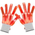 Casa si Gradina - Decoratiuni - Decoratiuni petrecere - Masti si costume carnaval - Manusi LED pentru adulti, Linomag®, 3 moduri de iluminare, Efect radiografie, Rosu - Infinity.ro