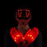 Casa si Gradina - Decoratiuni - Decoratiuni petrecere - Masti si costume carnaval - Manusi LED pentru adulti, Linomag®, 3 moduri de iluminare, Efect radiografie, Rosu - Infinity.ro