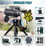 TV, Audio-Video si Foto - Optica, astronomie si metrologie - Optica si astronomie - Binocluri & lunete - Monoclu Telescop profesional HD 12x50 Linomag®, BaK-4, dual focus, suport telefon, trepied, vedere zi/seara, waterproof - Infinity.ro