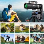 TV, Audio-Video si Foto - Optica, astronomie si metrologie - Optica si astronomie - Binocluri & lunete - Monoclu Telescop profesional HD 12x50 Linomag®, BaK-4, dual focus, suport telefon, trepied, vedere zi/seara, waterproof - Infinity.ro