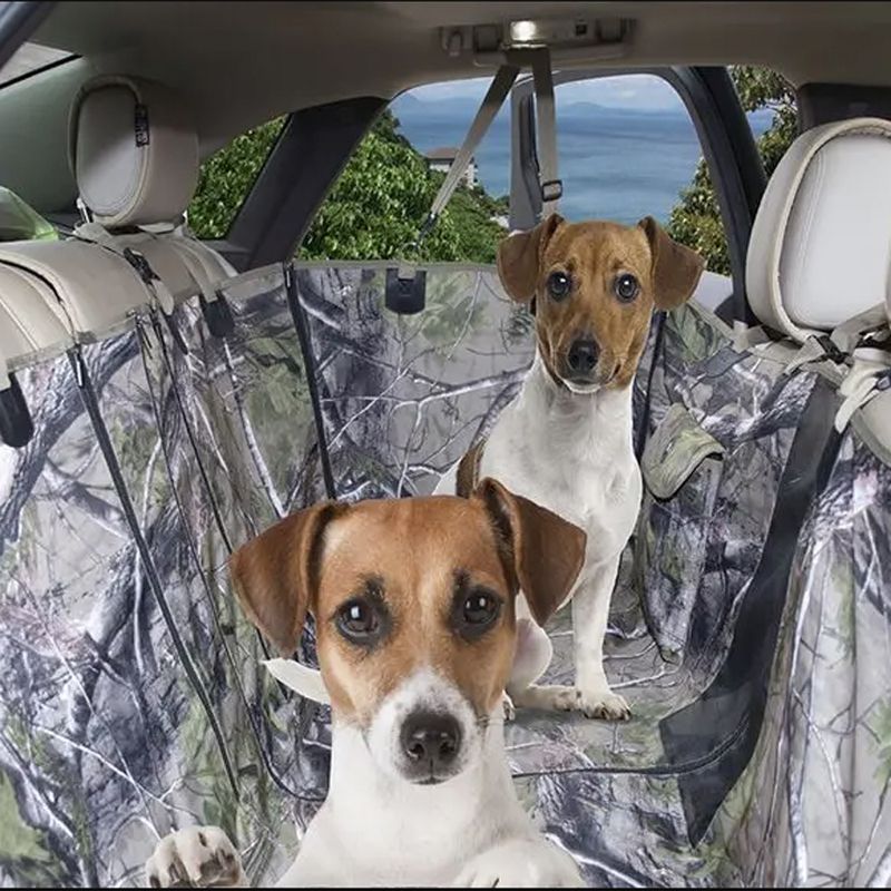 Petshop - Accesorii petshop - Culcusuri si custi - Genti si articole transport - Husa auto transport animale, Linomag®, pentru caini si pisici, Impermeabila, Antialunecare, Multicolor, 145 x 130 cm - Infinity.ro