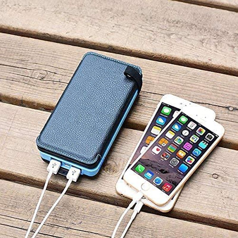 Casa si Gradina - Electrice - Accesorii electrice - Baterii, acumulatori si incarcatoare - Baterie Externa Solara, Power Bank 20 000 mAh, Waterproof, 4 Panouri, Albastru - Infinity.ro