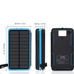 Casa si Gradina - Electrice - Accesorii electrice - Baterii, acumulatori si incarcatoare - Baterie Externa Solara, Power Bank 20 000 mAh, Waterproof, 4 Panouri, Albastru - Infinity.ro