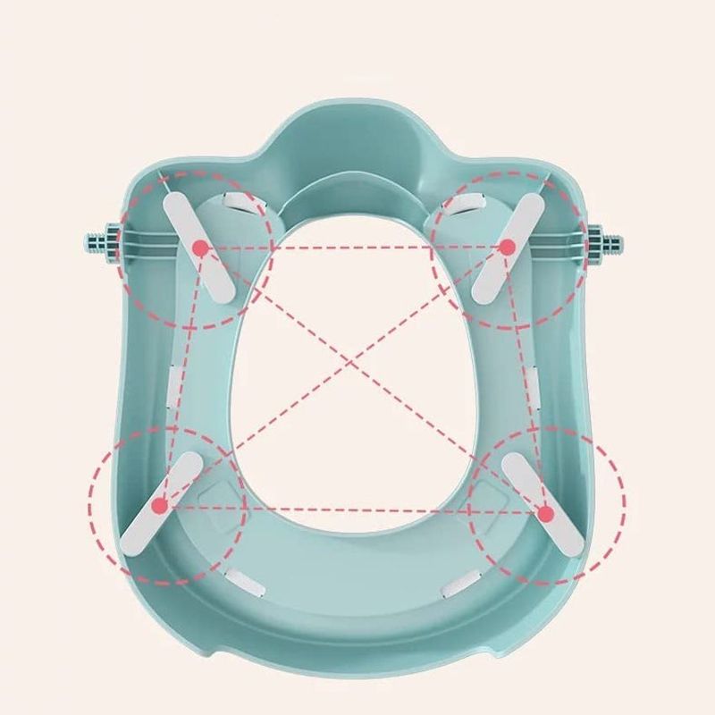Jucarii, Copii si Bebe - Igiena si ingrijire - Baia bebelusului - Olite si reductoare WC - Reductor WC pentru Copii cu Scarita, Plabil, Reglabil pe Inaltime, Colac Moale, 42.6 x 55 x 41.5 cm, Gri, Mint - Infinity.ro