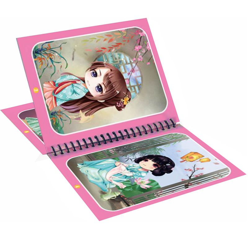 Carti si Birotica - Carti - Carti pentru copii - Carti de colorat - Carte de colorat cu apa Magic Book Linomag®, Manga, reutilizabila, engleza, +3 ani, fete si baieti - Infinity.ro