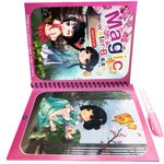 Carti si Birotica - Carti - Carti pentru copii - Carti de colorat - Carte de colorat cu apa Magic Book Linomag®, Manga, reutilizabila, engleza, +3 ani, fete si baieti - Infinity.ro