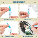 Carti si Birotica - Carti - Carti pentru copii - Carti de colorat - Carte de colorat cu apa Magic Book Linomag®, Manga, reutilizabila, engleza, +3 ani, fete si baieti - Infinity.ro