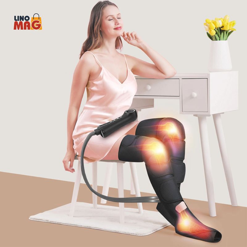 Ingrijire personala si Cosmetice - Sanatate si wellness - Articole wellness - Aparate si dispozitive de masaj - Aparat de masaj pentru picioare cu presopunctura si incalzire tip cizme, Linomag®, 3 moduri, 5 nivele intensitate, Gri - Infinity.ro