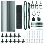 Casa si Gradina - Gradina si terasa - Garduri, panouri si accesorii - Ingradire din Otel cu 13 Stalpi Flansati Verde 0.5x25 m - Infinity.ro