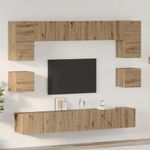 Casa si Gradina - Mobilier - Comode si corpuri - Comode - Set comoda TV cu raft Pe perete Altele 8 pcs stejar artizanal 100 x 30 x 30 cm - Infinity.ro