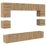 Casa si Gradina - Mobilier - Comode si corpuri - Comode - Set comoda TV cu raft Pe perete Altele 8 pcs stejar artizanal 100 x 30 x 30 cm - Infinity.ro