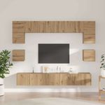 Casa si Gradina - Mobilier - Comode si corpuri - Comode - Set comoda TV cu raft Pe perete Altele 8 pcs stejar artizanal 100 x 30 x 30 cm - Infinity.ro