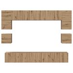 Casa si Gradina - Mobilier - Comode si corpuri - Comode - Set comoda TV cu raft Pe perete Altele 8 pcs stejar artizanal 100 x 30 x 30 cm - Infinity.ro