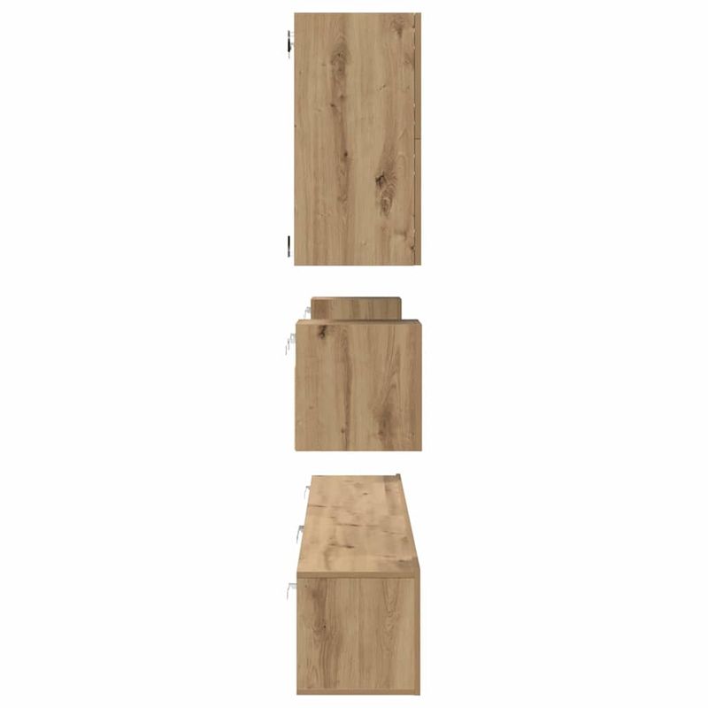Casa si Gradina - Mobilier - Comode si corpuri - Comode - Set comoda TV cu raft Pe perete Altele 8 pcs stejar artizanal 100 x 30 x 30 cm - Infinity.ro