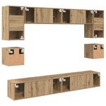 Casa si Gradina - Mobilier - Comode si corpuri - Comode - Set comoda TV cu raft Pe perete Altele 8 pcs stejar artizanal 100 x 30 x 30 cm - Infinity.ro