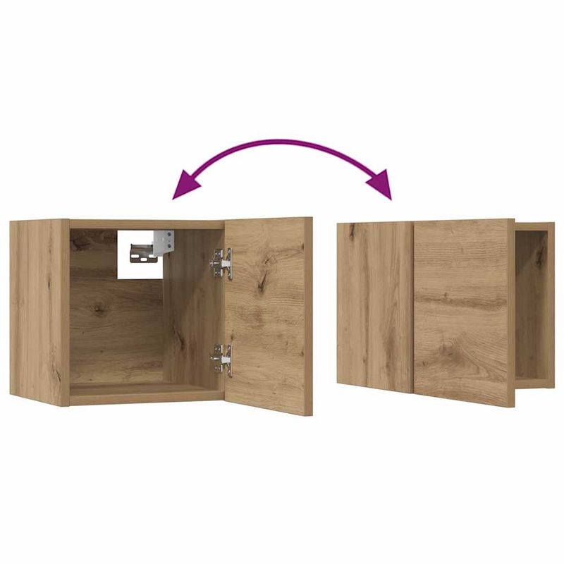 Casa si Gradina - Mobilier - Comode si corpuri - Comode - Set comoda TV cu raft Pe perete Altele 8 pcs stejar artizanal 100 x 30 x 30 cm - Infinity.ro