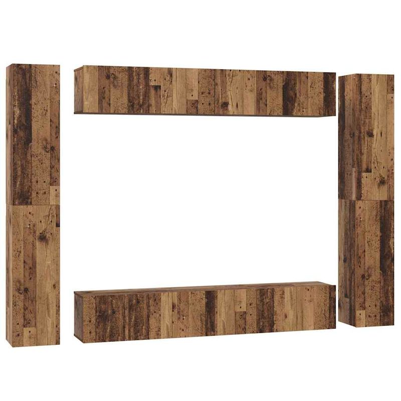 Casa si Gradina - Mobilier - Comode si corpuri - Comode - Set comoda TV 10 pcs Lemn vechi 30.5 x 30 x 90 cm Lemn compozit - Infinity.ro
