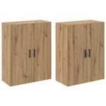 Casa si Gradina - Mobilier - Comode si corpuri - Comode - Mobilier cu Montaj pe Perete cu raft 2 pcs stejar artizanal - Infinity.ro