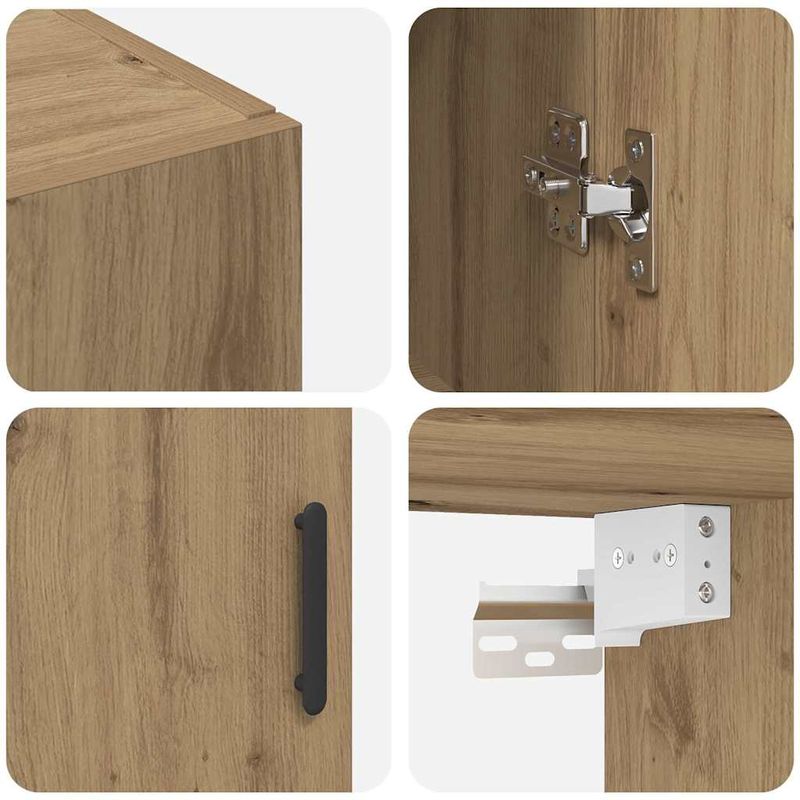 Casa si Gradina - Mobilier - Comode si corpuri - Comode - Mobilier cu Montaj pe Perete cu raft 2 pcs stejar artizanal - Infinity.ro