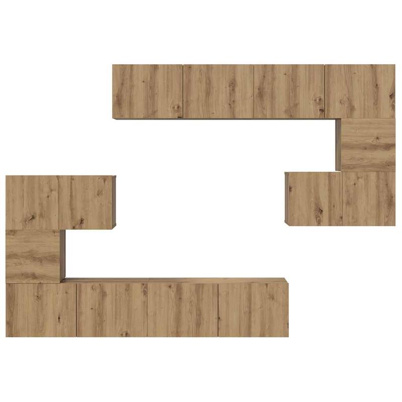 Casa si Gradina - Mobilier - Comode si corpuri - Comode - Set comoda TV Altele 8 pcs stejar artizanal 80 x 30 x 30 cm - Infinity.ro
