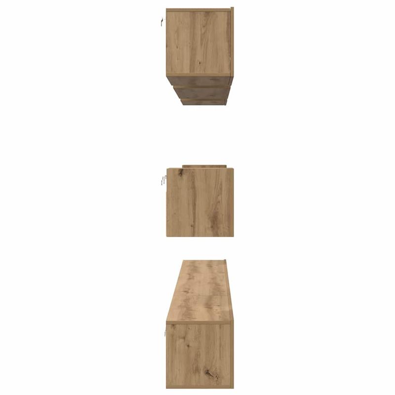 Casa si Gradina - Mobilier - Seturi de mobilier - Seturi living - Set dulap TV cu raft Pe perete Altele cu depozitare 8 pcs stejar artizanal - Infinity.ro