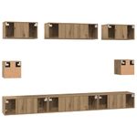 Casa si Gradina - Mobilier - Seturi de mobilier - Seturi living - Set dulap TV cu raft Pe perete Altele cu depozitare 8 pcs stejar artizanal - Infinity.ro
