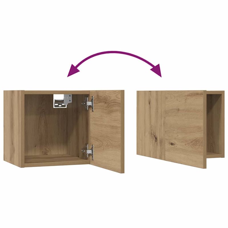 Casa si Gradina - Mobilier - Seturi de mobilier - Seturi living - Set dulap TV cu raft Pe perete Altele cu depozitare 8 pcs stejar artizanal - Infinity.ro