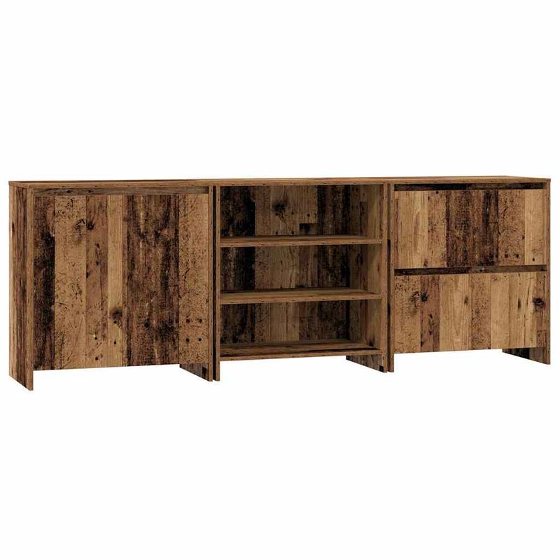 Casa si Gradina - Mobilier - Comode si corpuri - Comode - Bufeturi cu raft Altele 3 pcs Lemn vechi 70 x 41 x 75 cm Lemn compozit - Infinity.ro
