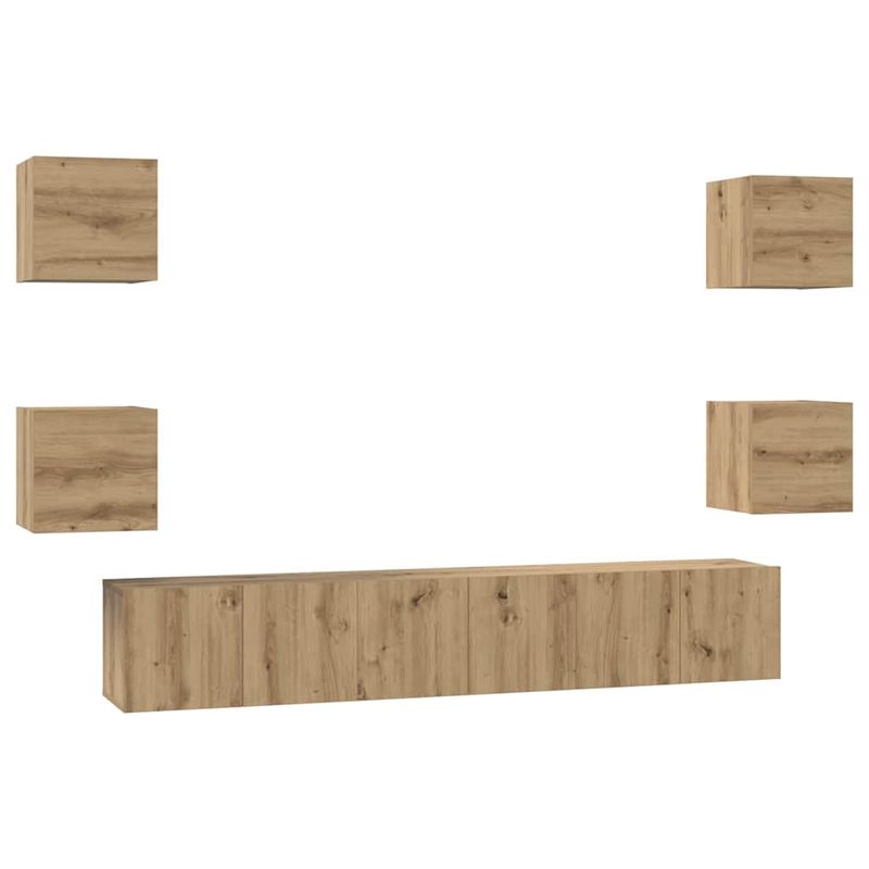 Casa si Gradina - Mobilier - Comode si corpuri - Comode - Set comoda TV Pe perete Altele 7 pcs stejar artizanal 60 x 30 x 30 cm - Infinity.ro