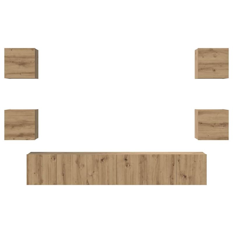 Casa si Gradina - Mobilier - Comode si corpuri - Comode - Set comoda TV Pe perete Altele 7 pcs stejar artizanal 60 x 30 x 30 cm - Infinity.ro